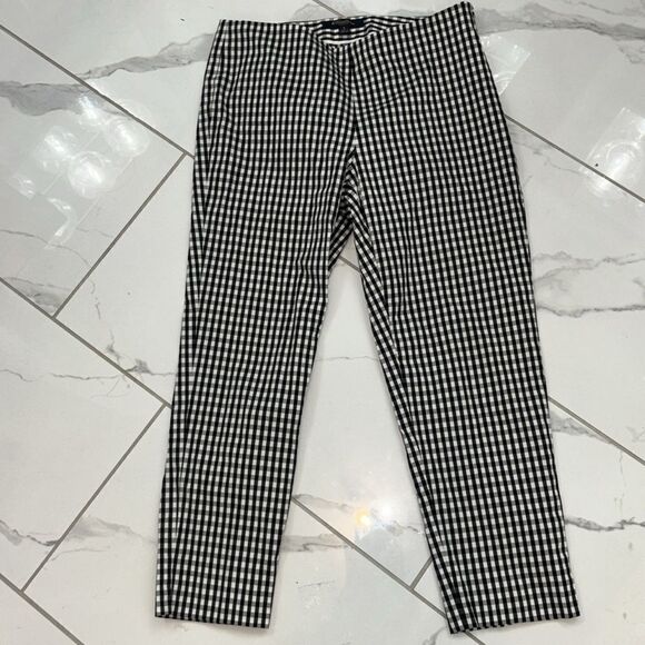 BROOKS BROTHERS Gingham Side-Zip Pant In Bi-Stretch Cotton Twill Sz 6 EUC - Picture 8 of 13